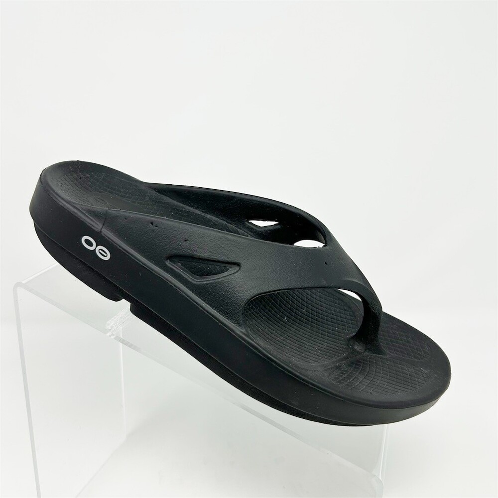 OOFOS OOriginal Recovery Thong Flip Flops Sandals Black Unisex 39 M6 W8